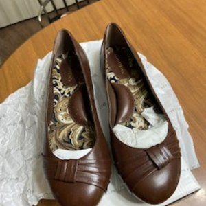 Maripe Brown Leather Flats Size 8.5